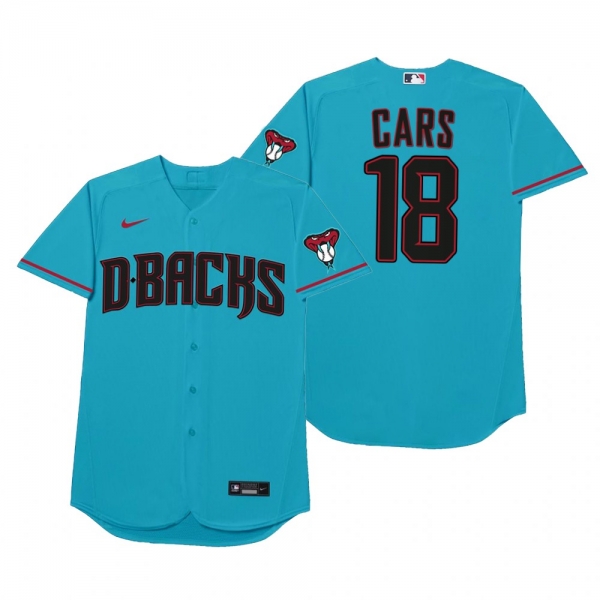 Arizona Diamondbacks Carson Kelly Cars Blue 2021 Players' Weekend Nickname Jersey