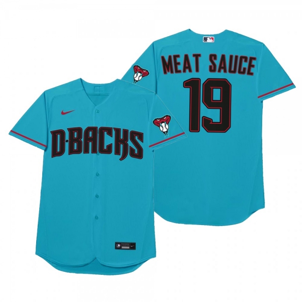 Arizona Diamondbacks Josh VanMeter Meat Sauce Blue 2021 Players' Weekend Nickname Jersey