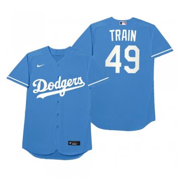 Los Angeles Dodgers Blake Treinen Train Royal 2021 Players' Weekend Nickname Jersey