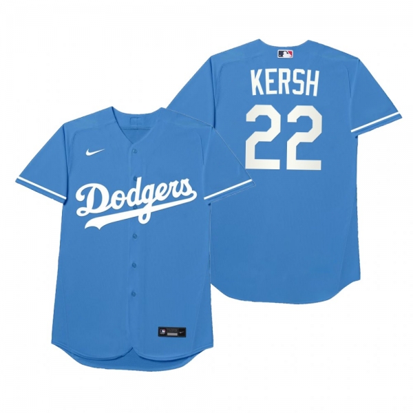 Los Angeles Dodgers Clayton Kershaw Kersh Royal 2021 Players' Weekend Nickname Jersey