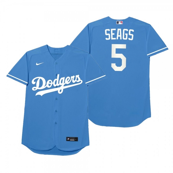 Los Angeles Dodgers Corey Seager Seags Royal 2021 Players' Weekend Nickname Jersey