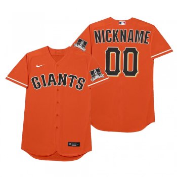 San Francisco Giants Custom Nickname Orange 2021 Players' Weekend Jersey