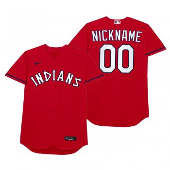 Cleveland Indians Custom Nickname Red 2021 Players' Weekend Jersey