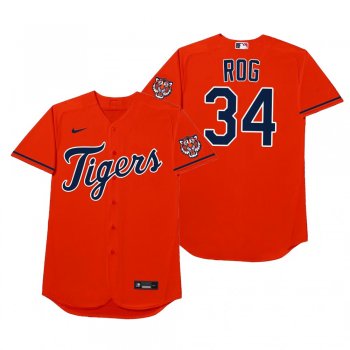 Jake Rogers Rog Orange 2021 Players' Weekend Nickname Jersey