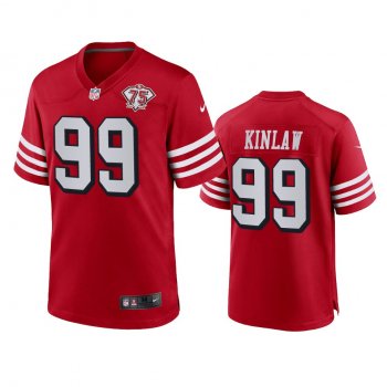 San Francisco 49ers Javon Kinlaw Scarlet 75th Anniversary Jersey