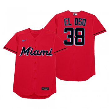 Jorge Alfaro El Oso Red 2021 Players' Weekend Nickname Jersey