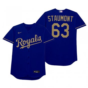 Josh Staumont Staumont Blue 2021 Players' Weekend Nickname Jersey