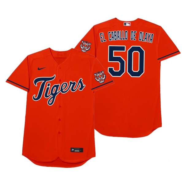 Julio Teheran El Caballo De Olaya Orange 2021 Players' Weekend Nickname Jersey