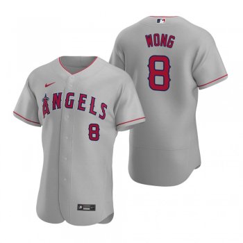 Men's Los Angeles Angels Kean Wong Nike Gray Authentic Road Jersey