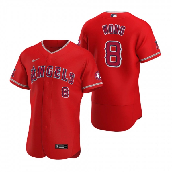 Men's Los Angeles Angels Kean Wong Nike Red Authentic Jersey