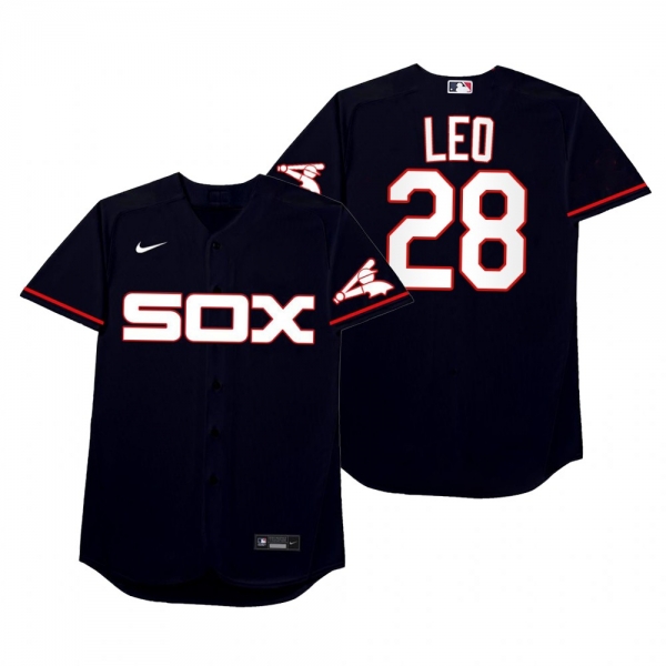 Leury Garcia Leo Navy 2021 Players' Weekend Nickname Jersey