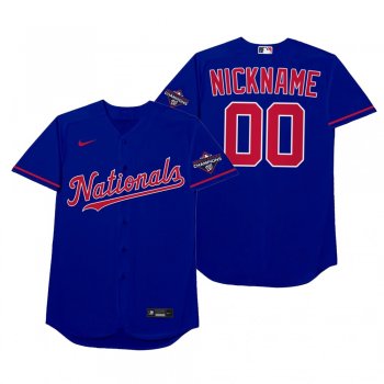 Washington Nationals Custom Nickname Royal 2021 Players' Weekend Jersey