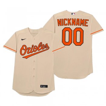 Baltimore Orioles Custom Nickname Cream 2021 Players' Weekend Jersey