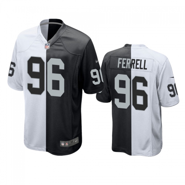 Las Vegas Raiders Clelin Ferrell Black White Split Two Tone Game Jersey