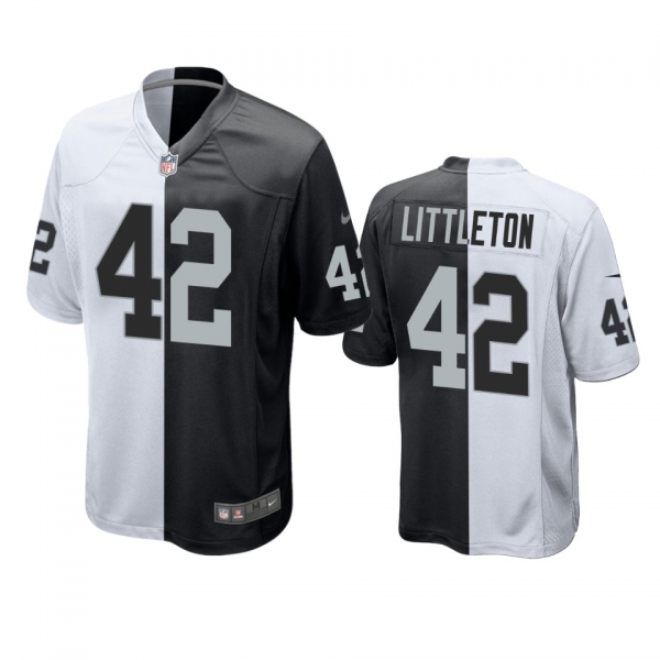 Las Vegas Raiders Cory Littleton Black White Split Two Tone Game Jersey