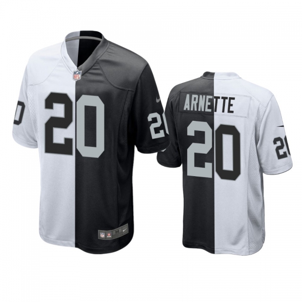 Las Vegas Raiders Damon Arnette Black White Split Two Tone Game Jersey