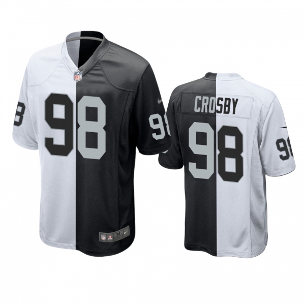 Las Vegas Raiders Maxx Crosby Black White Split Two Tone Game Jersey