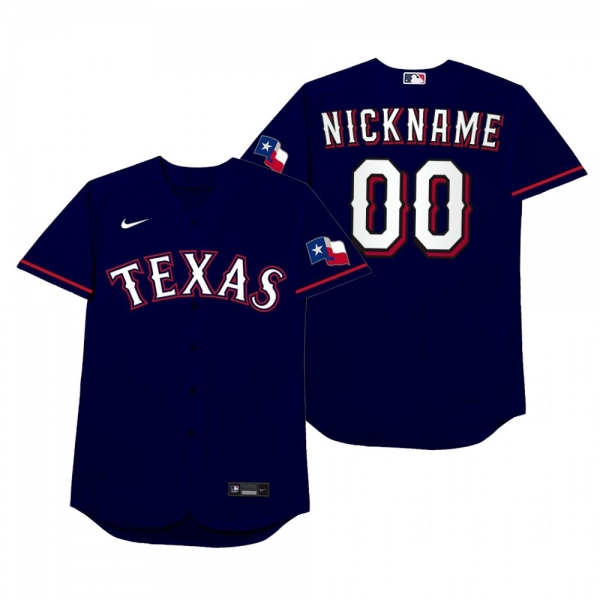 Texas Rangers Custom Nickname Blue 2021 Players' Weekend Jersey