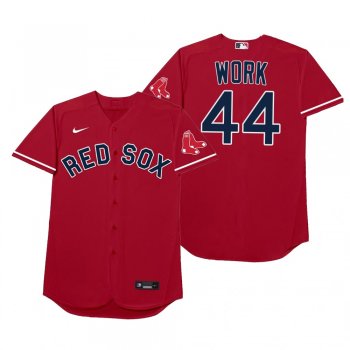 Boston Red Sox Brandon Workman Work Red 2021 Players' Weekend Nickname Jersey