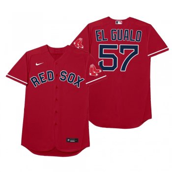 Boston Red Sox Eduardo Rodriguez El Gualo Red 2021 Players' Weekend Nickname Jersey