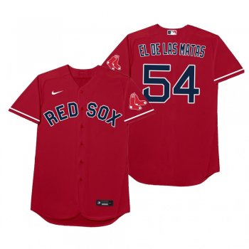 Boston Red Sox Martin Perez El De Las Matas Red 2021 Players' Weekend Nickname Jersey