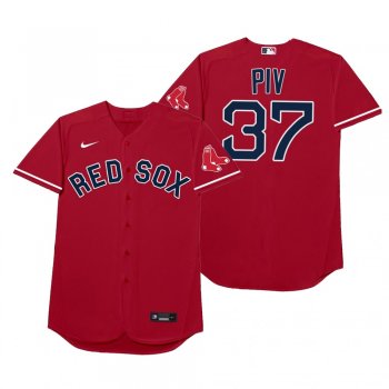 Boston Red Sox Nick Pivetta Piv Red 2021 Players' Weekend Nickname Jersey