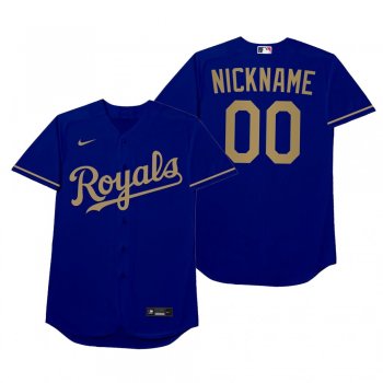 Kansas City Royals Custom Nickname Blue 2021 Players' Weekend Jersey