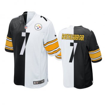 Pittsburgh Steelers Ben Roethlisberger Black White Split Two Tone Game Jersey