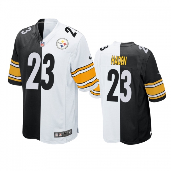 Pittsburgh Steelers Joe Haden Black White Split Two Tone Game Jersey