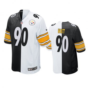 Pittsburgh Steelers T.J. Watt Black White Split Two Tone Game Jersey