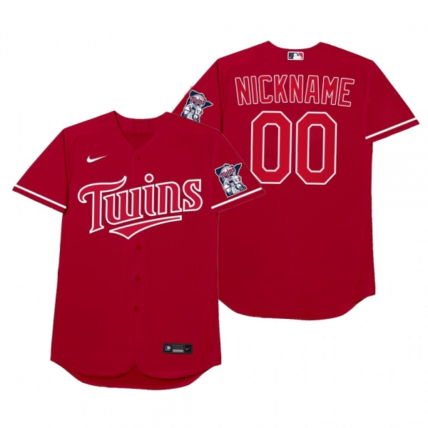 Minnesota Twins Custom Nickname Red 2021 Players' Weekend Jersey