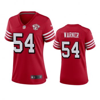 Women's San Francisco 49ers Fred Warner Scarlet 75th Anniversary Alternate Game Jersey