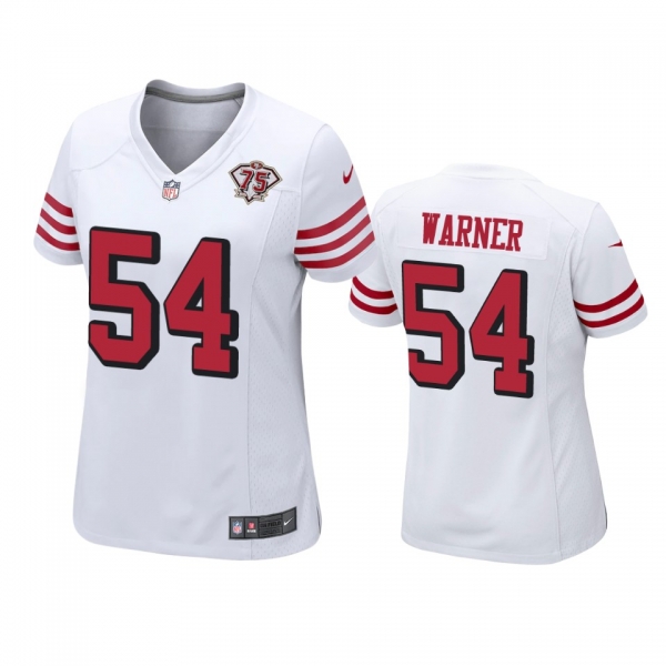 Women's San Francisco 49ers Fred Warner White 75th Anniversary Alternate Game Jersey