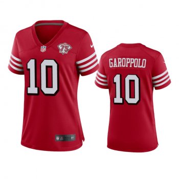 Women's San Francisco 49ers Jimmy Garoppolo Scarlet 75th Anniversary Alternate Game Jersey