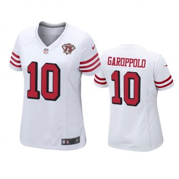 Women's San Francisco 49ers Jimmy Garoppolo White 75th Anniversary Alternate Game Jersey