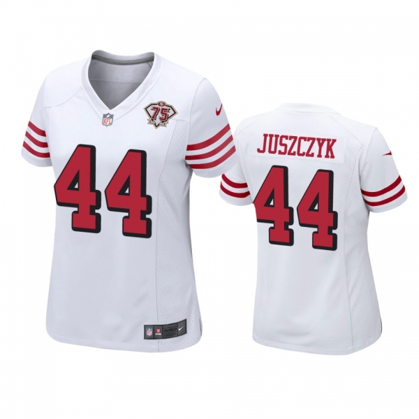 Women's San Francisco 49ers Kyle Juszczyk White 75th Anniversary Alternate Game Jersey