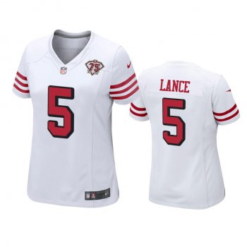 Women's San Francisco 49ers Trey Lance White 75th Anniversary Alternate Game Jersey