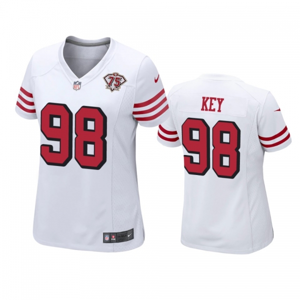 Women's San Francisco 49ers Arden Key White 75th Anniversary Jersey