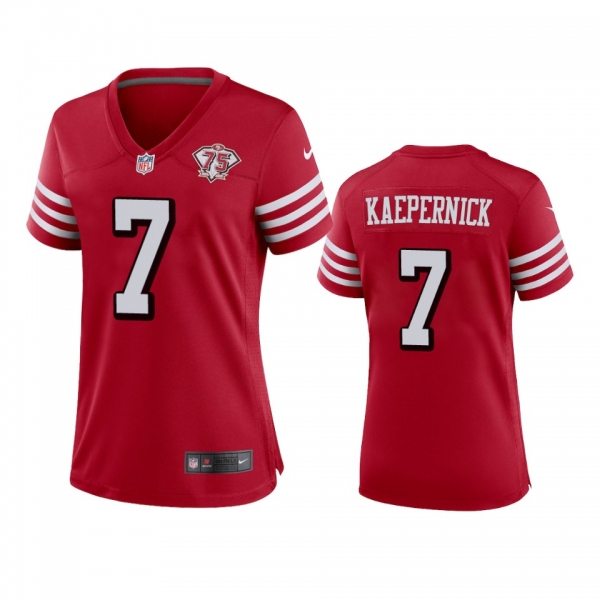 Women's San Francisco 49ers Colin Kaepernick Scarlet 75th Anniversary Jersey