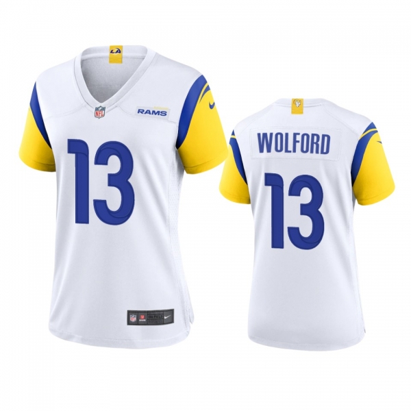 Women's Los Angeles Rams John Wolford White Alternate Game Jersey