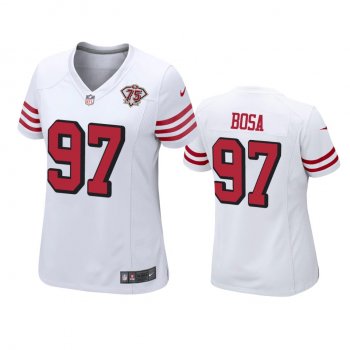 Women's San Francisco 49ers Nick Bosa White 75th Anniversary Jersey