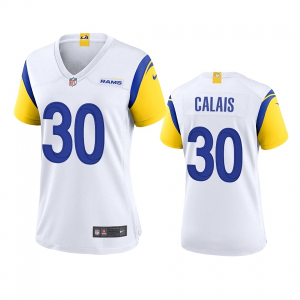 Women's Los Angeles Rams Raymond Calais White Alternate Game Jersey