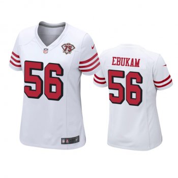 Women's San Francisco 49ers Samson Ebukam White 75th Anniversary Jersey