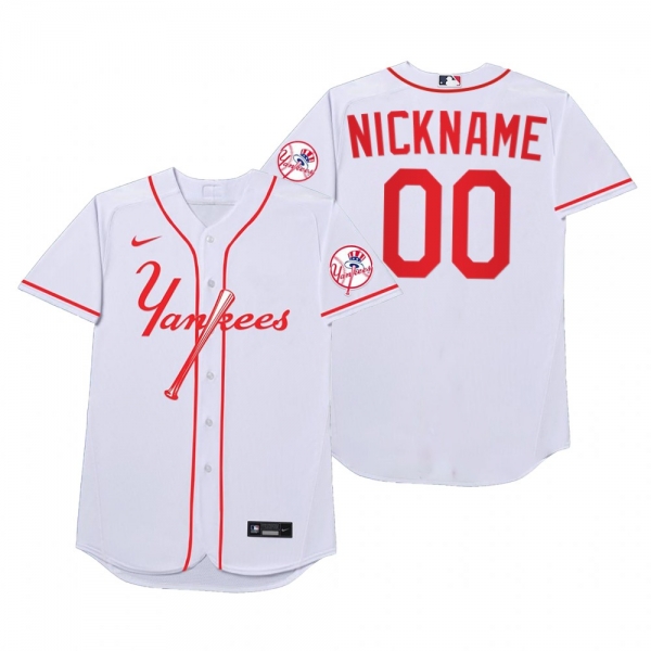 New York Yankees Custom Nickname White 2021 Players' Weekend Jersey