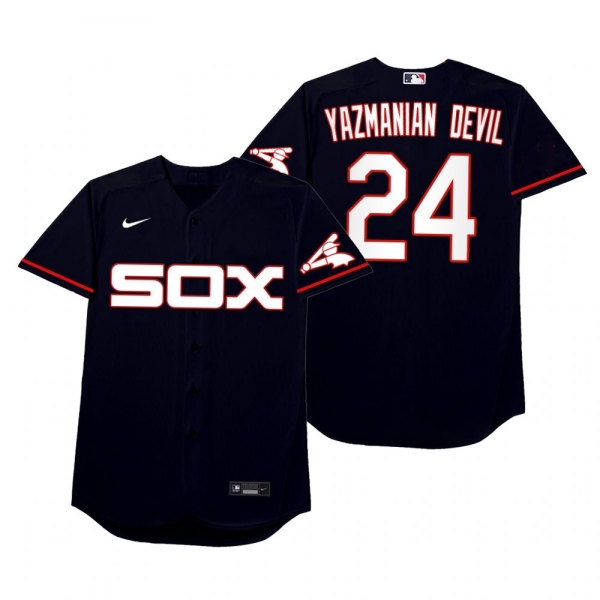 Yasmani Grandal Yazmanian Devil Navy 2021 Players' Weekend Nickname Jersey