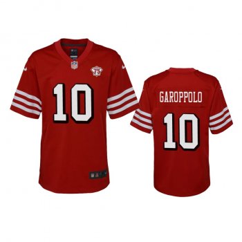 Youth 49ers Jimmy Garoppolo Scarlet 75th Anniversary Alternate Game Jersey