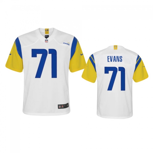 Youth Rams Bobby Evans White Alternate Game Jersey