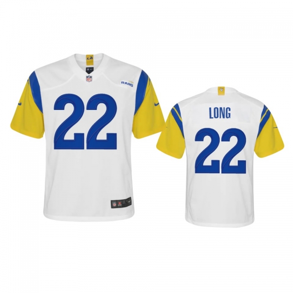 Youth Rams David Long White Alternate Game Jersey