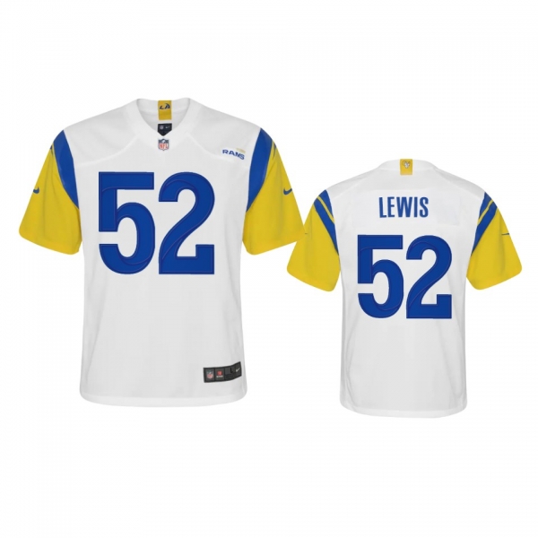 Youth Rams Terrell Lewis White Alternate Game Jersey