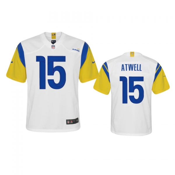 Youth Rams Tutu Atwell White Alternate Game Jersey